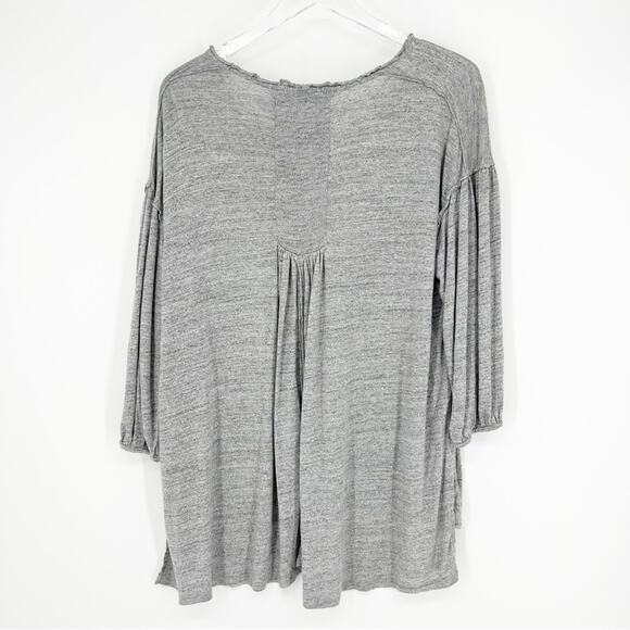 Free People Just A Henley Oversized Top S Grey - Picture 3 of 6